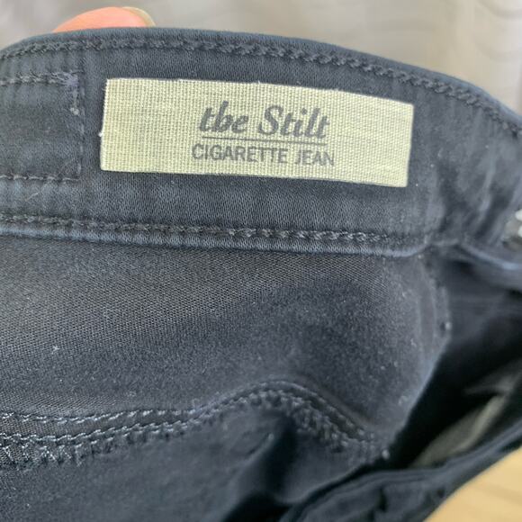 AG Adriano Goldschmied Size 27 27R The Stilt Cigarette Leg Jean Black *Read* - Picture 3 of 8